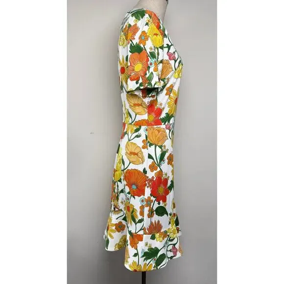 Stella McCartney Floral Mini Dress Sustainable Viscose Sz 44 NWT Spring Summer - Picture 5 of 16
